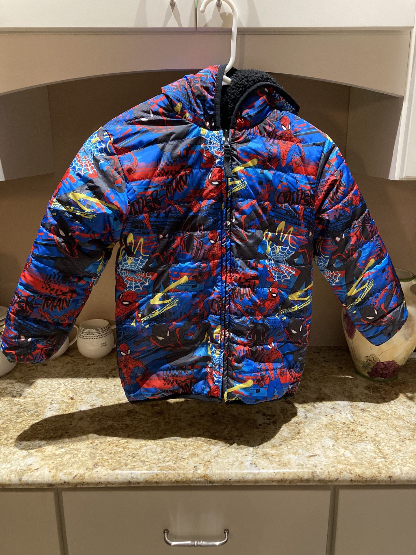 Spider-Man Hooded Fleece Lined Jacket Size 6