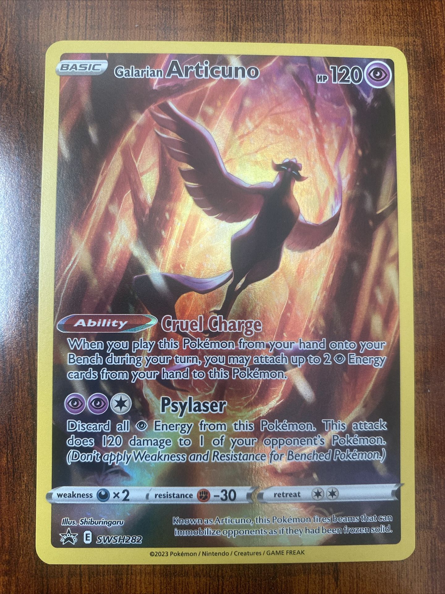 Pokemon Galarian Articuno SWSH282 Black Star Promo Crown Zenith Full Art NM/M
