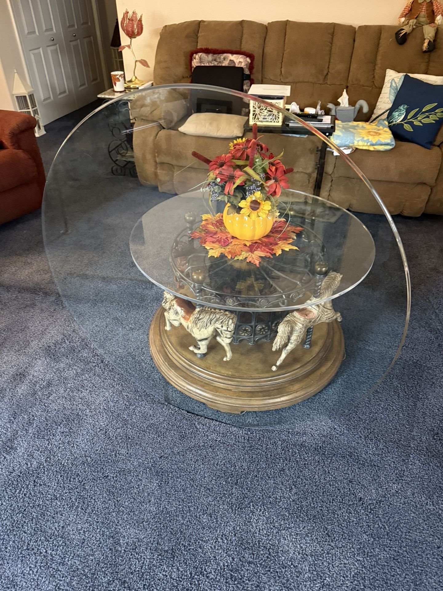 Large Glass Coffee Table Top 44” Diameter 1/2” Thick
