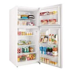 Vissani Top-Freezer Refrigerator (Model (contact info removed)66). It features spill-proof glass shelves,