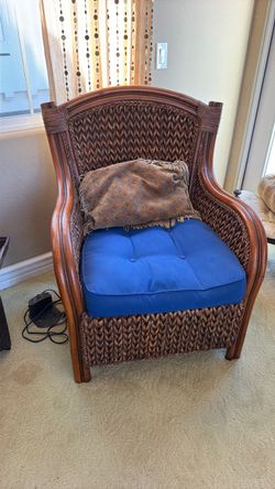 Bahamas  Wicker Rattan Accent Chair with Cushion