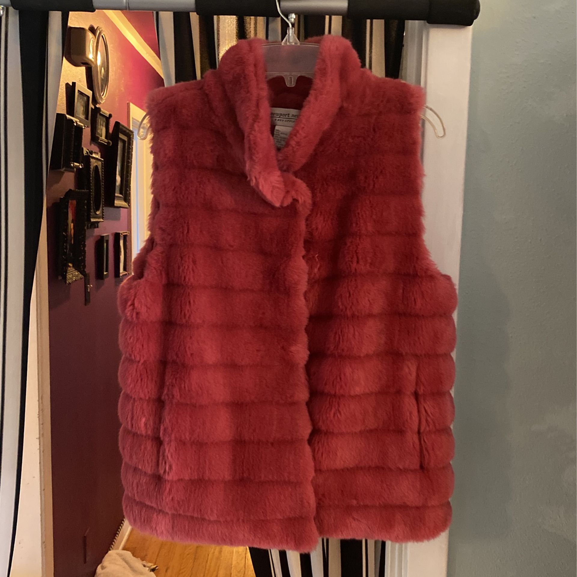 Vintage Pink Faux Fur Vest
