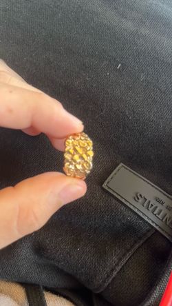 10k two tune chunky nugget ring