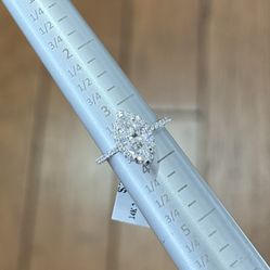 Marquis Diamond halo wedding ring 