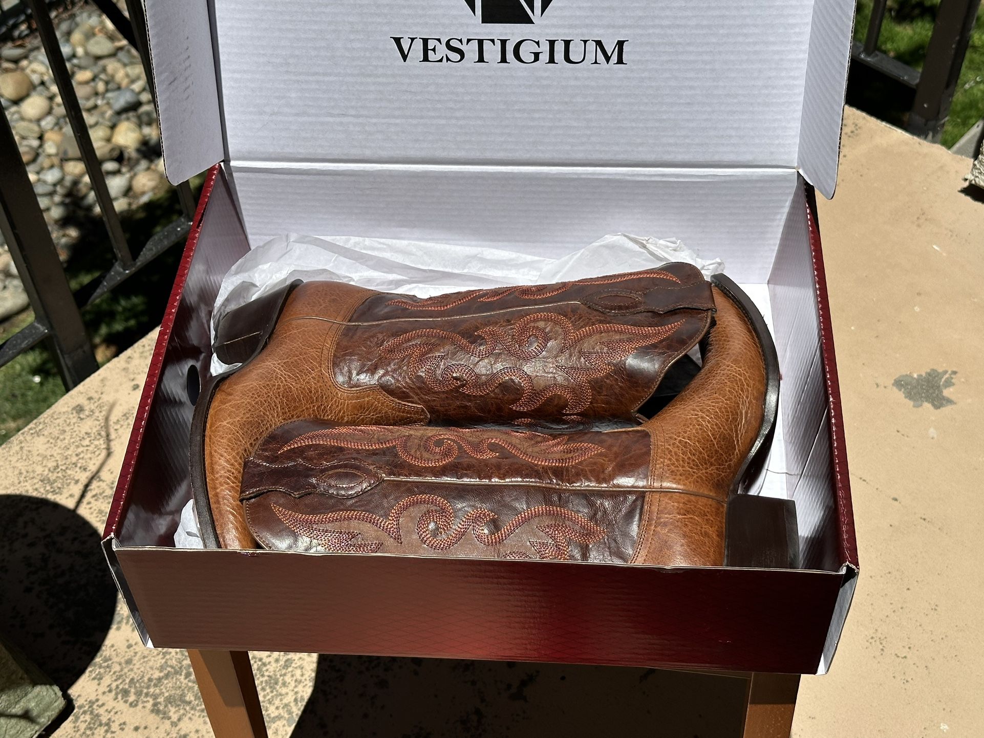 VESTIGIUM TAN SNIP TOE BISONT + 4 General Admission Tickets For The Rodeo