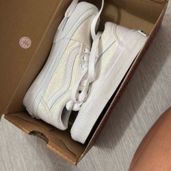 Size 11 White Glitter Vans 