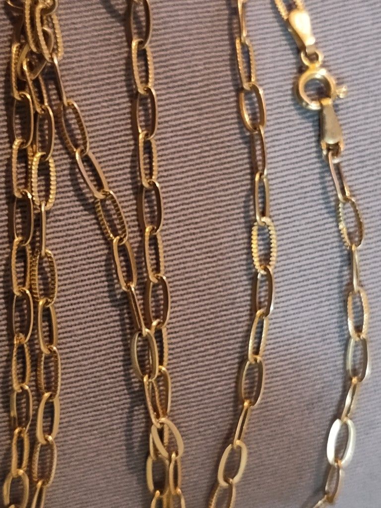 18 K Paper Clip Chain 20 Inch