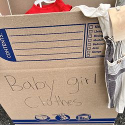 BOX OF BABY GIRL CLOTHES !