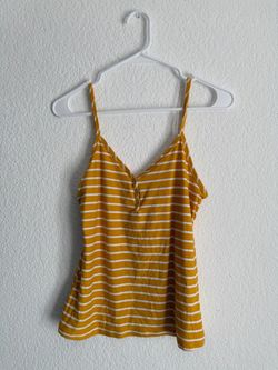 Mustard Yellow Striped Cami Tank Top