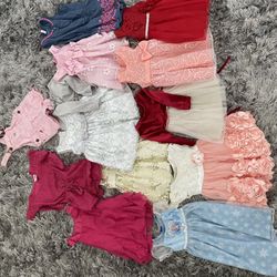 Baby Girl Toddler 18 Month Bundle Clothes 13 pieces dresses romper $80