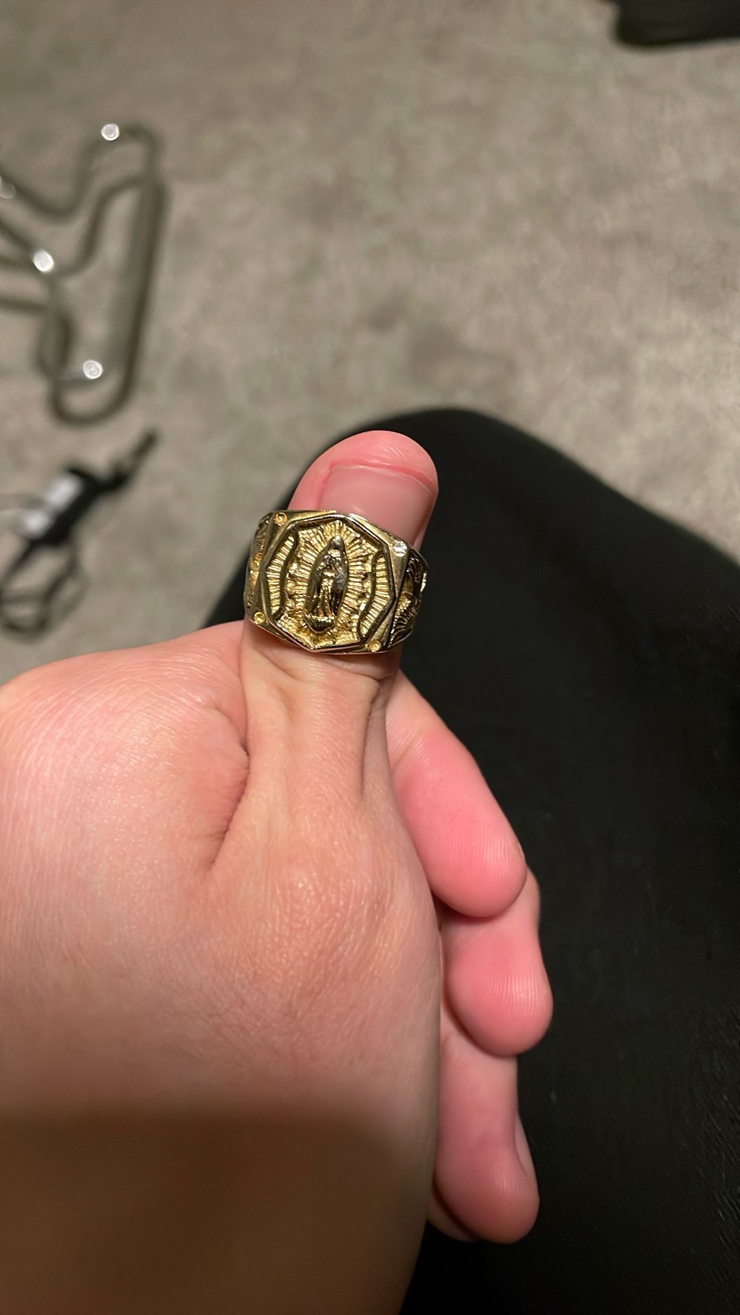 Gold Plated Virgin Mary Ring