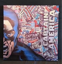 Marvel Captain America Comic Canvas Wall Art – 25” x 25”