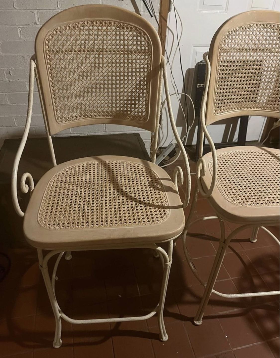 Vintage set of (2) Drexel Heritage bistro style chairs.