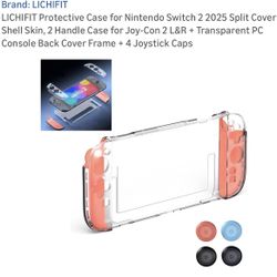 Protective Cover Case For Switch 2 With Thumb Grips