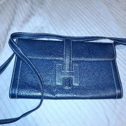 HERMES JIGE 29 LEATHER BLUE