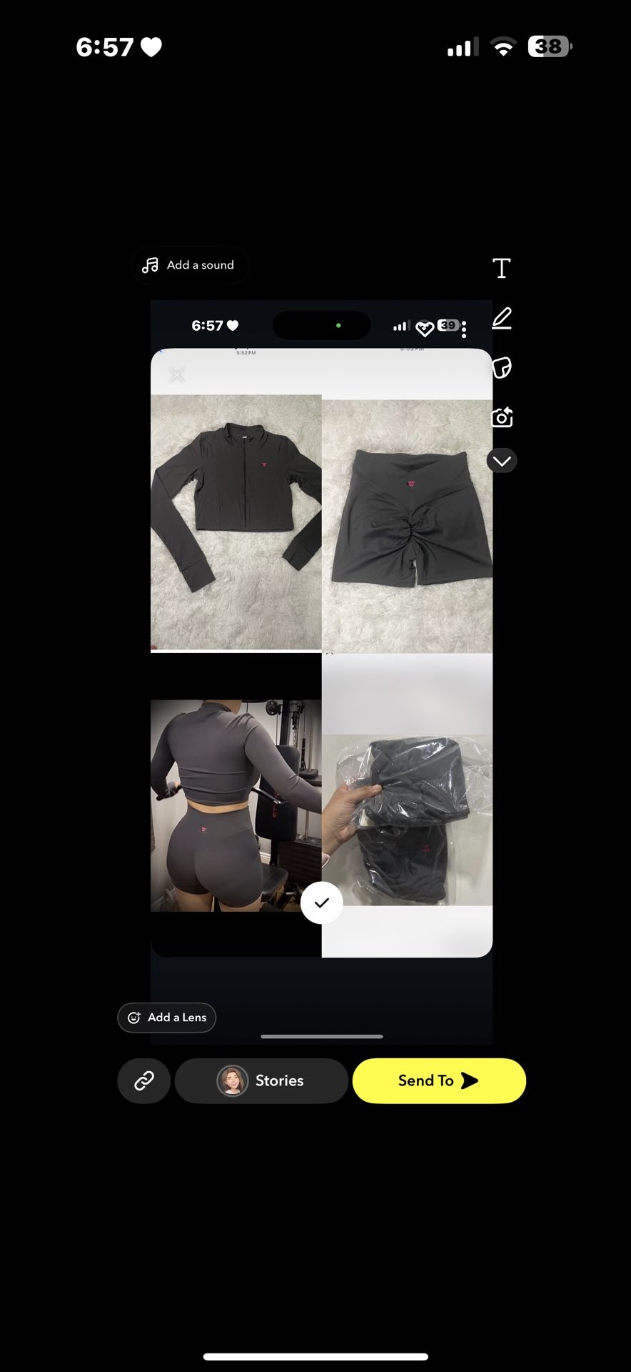Workout Set ! Great Scrunch Booty Shorts And Top 