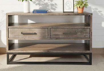 Grey Sofa Table-Jofran East Hampton Distressed
