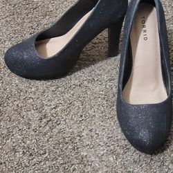 Torrid Size 10 Sparkly Black Heels