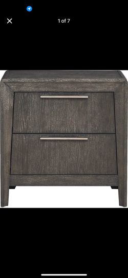 Cindy Crawford collection Fairfax Gray Nightstand Like new - (Hollywood)