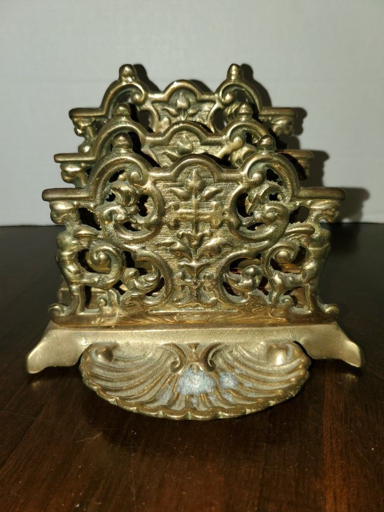 Antique Brass Letter Holder 