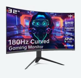 New in box KTC - H32S17 32-inch Curved Gaming Monitor, 2K 180Hz 185Hz 1440P PC Monitor, 1500R Frameless, 1ms, HDR, FreeSync Premium - Black