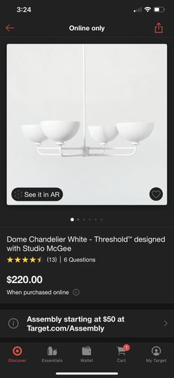 White Dome Chandelier - Target brand