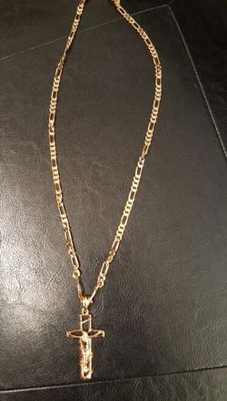 18k gold plated crucified Jesus Cross pendant