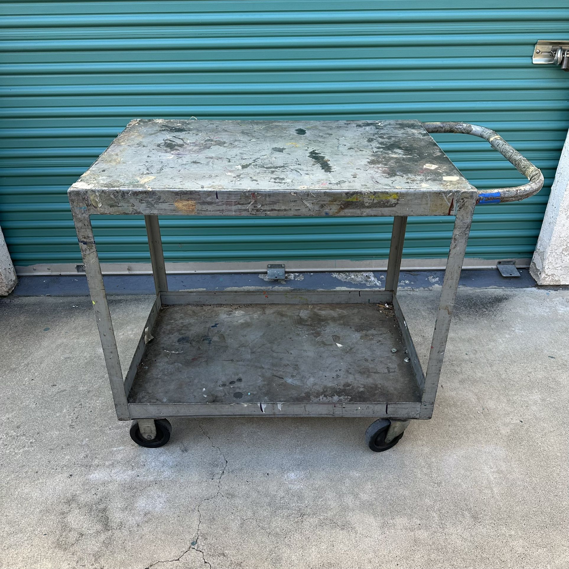 Two Tier Rolling Industrial Garage Cart