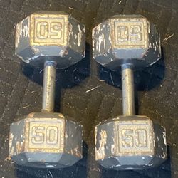 Pair Of 50 LB Dumbbells 