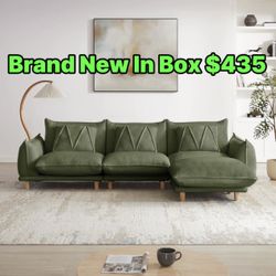 Green L Shape Couch 🛋️ Brand New Sealed In Box 📦 L Part Be Moved To Any Side 