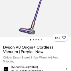 Vaccum Dyson V8  Origin Purple Cordless 