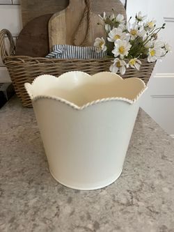 Metal scalloped planter $8
