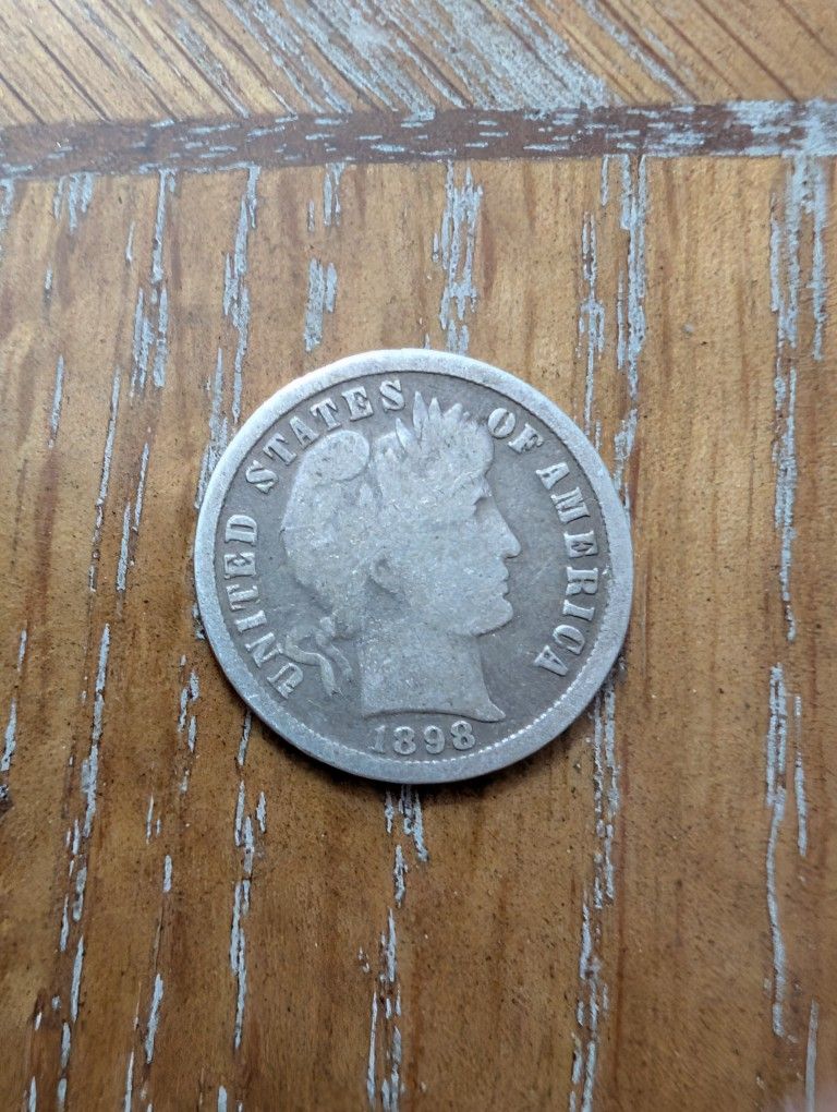 1898 Barber Silver Dime 