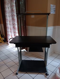 brown computer desk