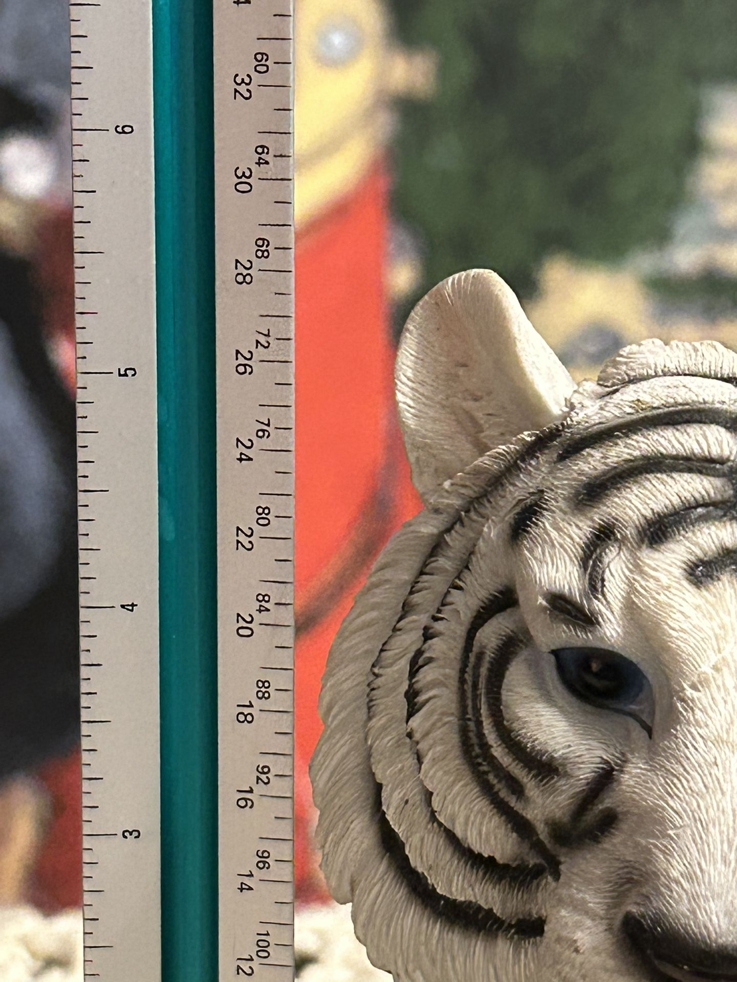White Tiger Face Figurine Polystone Sculpture 5"