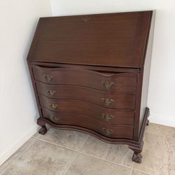 Vintage Mahogany Fold Out Desk By Maddox Tables