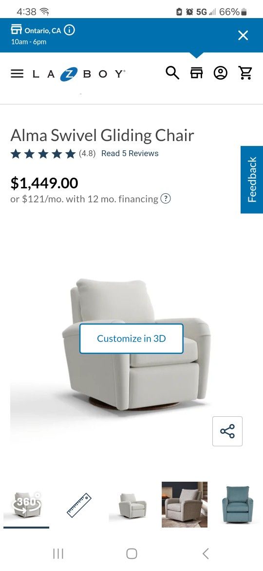Lazyboy Fabric Chair Swivel