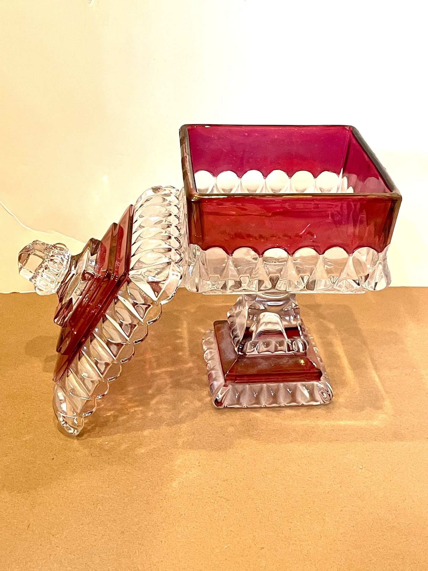 Vintage Westmoreland Ruby Glass Candy Dish