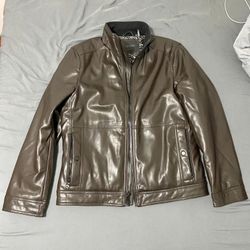 Men Calvin Klein leather jacket Chaqueta cuero New