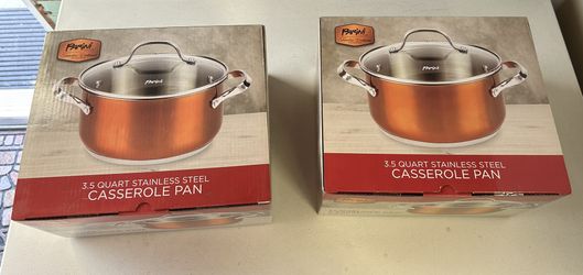 PARINI 3.5 QUART STAINLESS SEEL CASSEROLE PAN BRAND NEW IN SEALED BOX