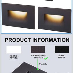 CLOUDY BAY 120V Dimmable LED Step Light,3000K Warm White 3W 100lm,Indoor Outdoor Stair Light,Oil Rubbed Bronze,3 Pack