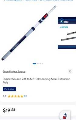 Project Source 2-ft to 5-ft Telescoping Steel Extension Pole