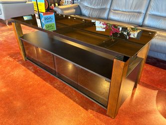 SONAX Bl-6600 Berlin 60 Inch Black Tv Stand with Glass Top