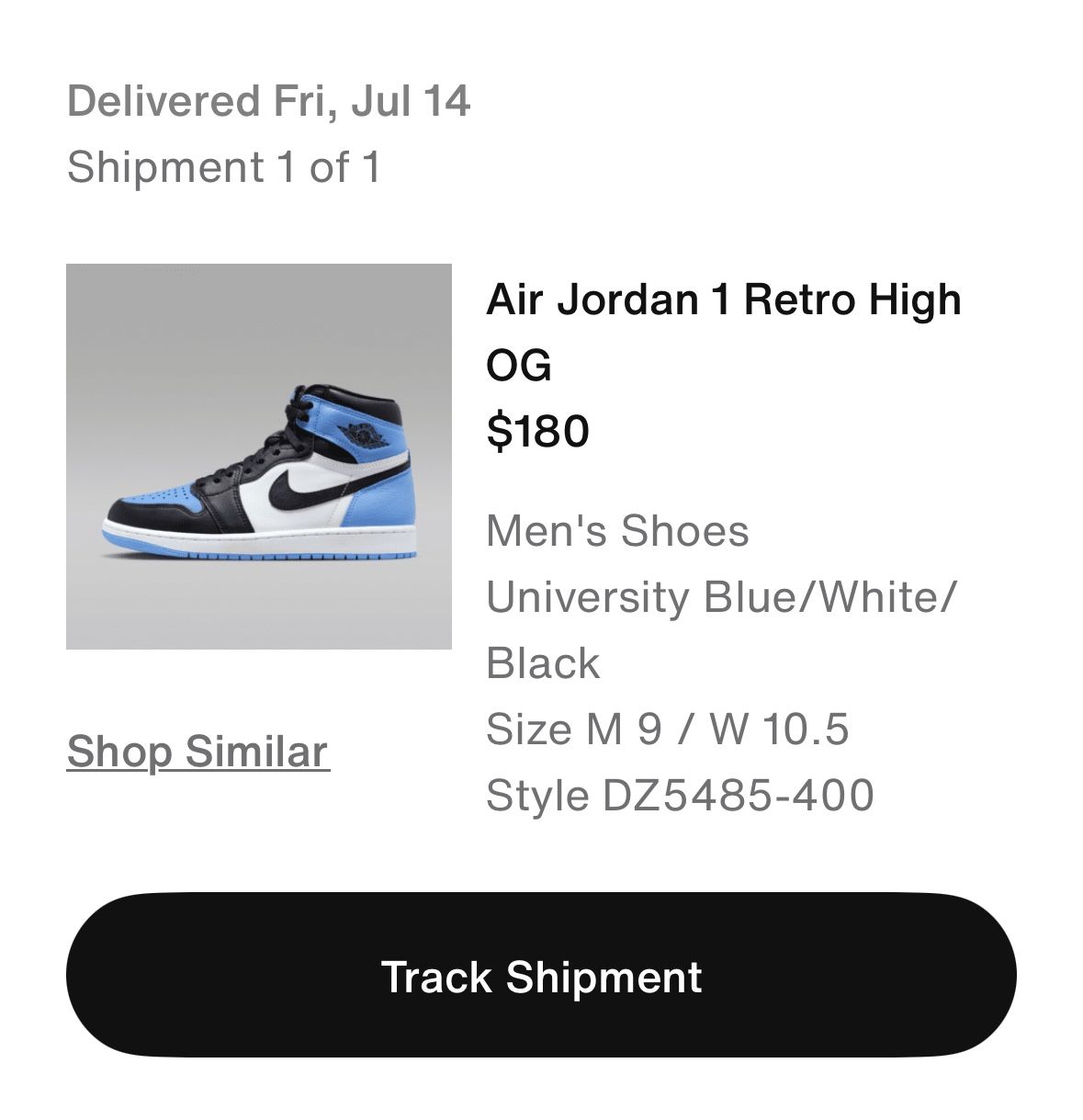 DS UNC Toe Air Jordan 1