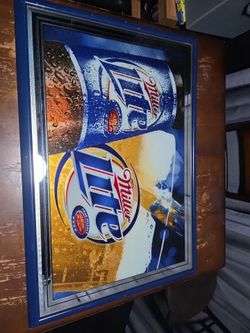 Vintage Miller Lite Glass Mirror Frame