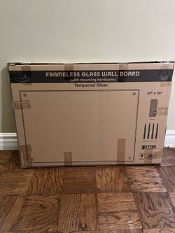 Real Glass Dry Erase Board 24” x 36” includes Markers and eraser