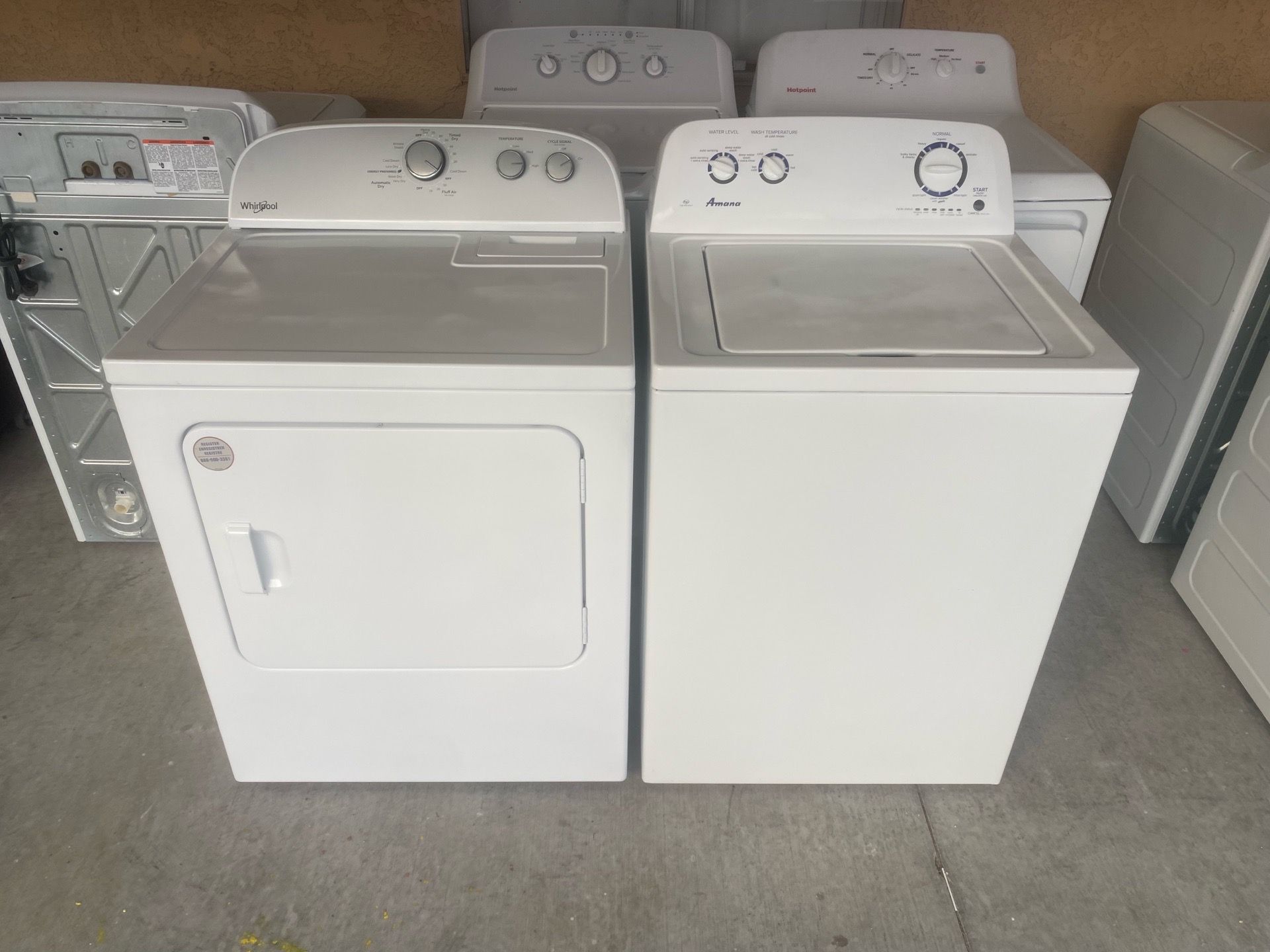 Eléctric dryer brand Whirlpool and washer Amana 60 days of warranty free delivery and installation
