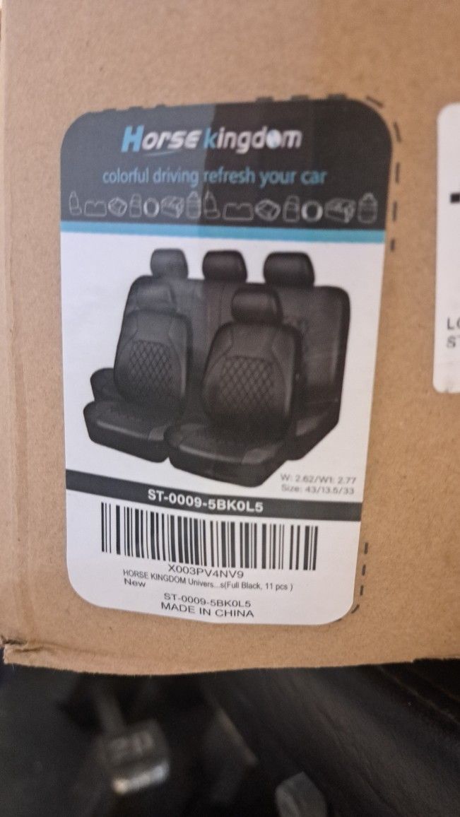 Black seat covers, front an back seat