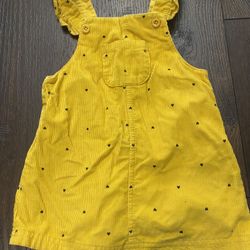 Girls Mustard Yellow Polka Dot Dress Size 18 Months By Carters #7
