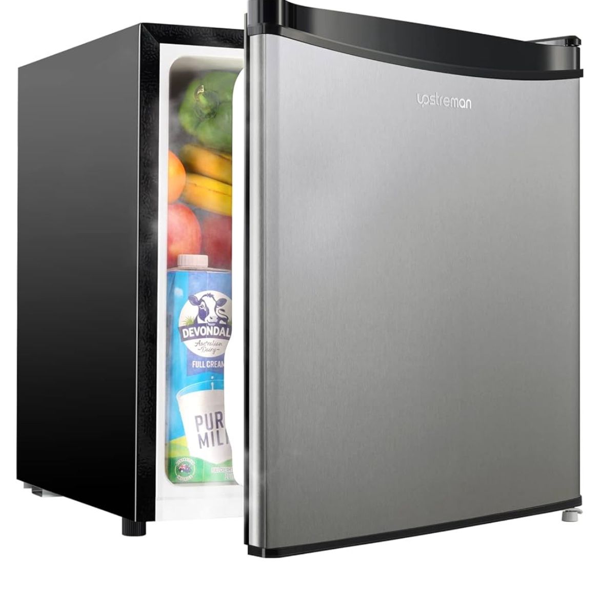 Upstreman 1.7 Cu.ft Mini Fridge with Freezer, Dorm Essentials, Adjustable Thermostat, Energy Saving, Low Noise, Single Door Compact Refrigerator for D